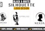 design a black and white silhouette logo for brand